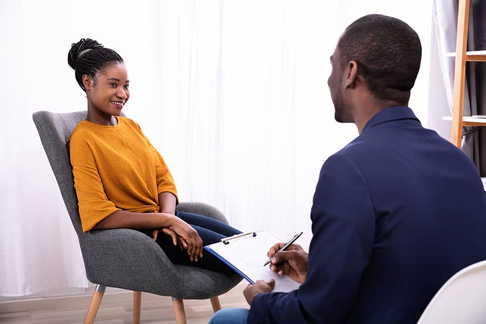 Woman Visiting Psychologist To Treat Depression